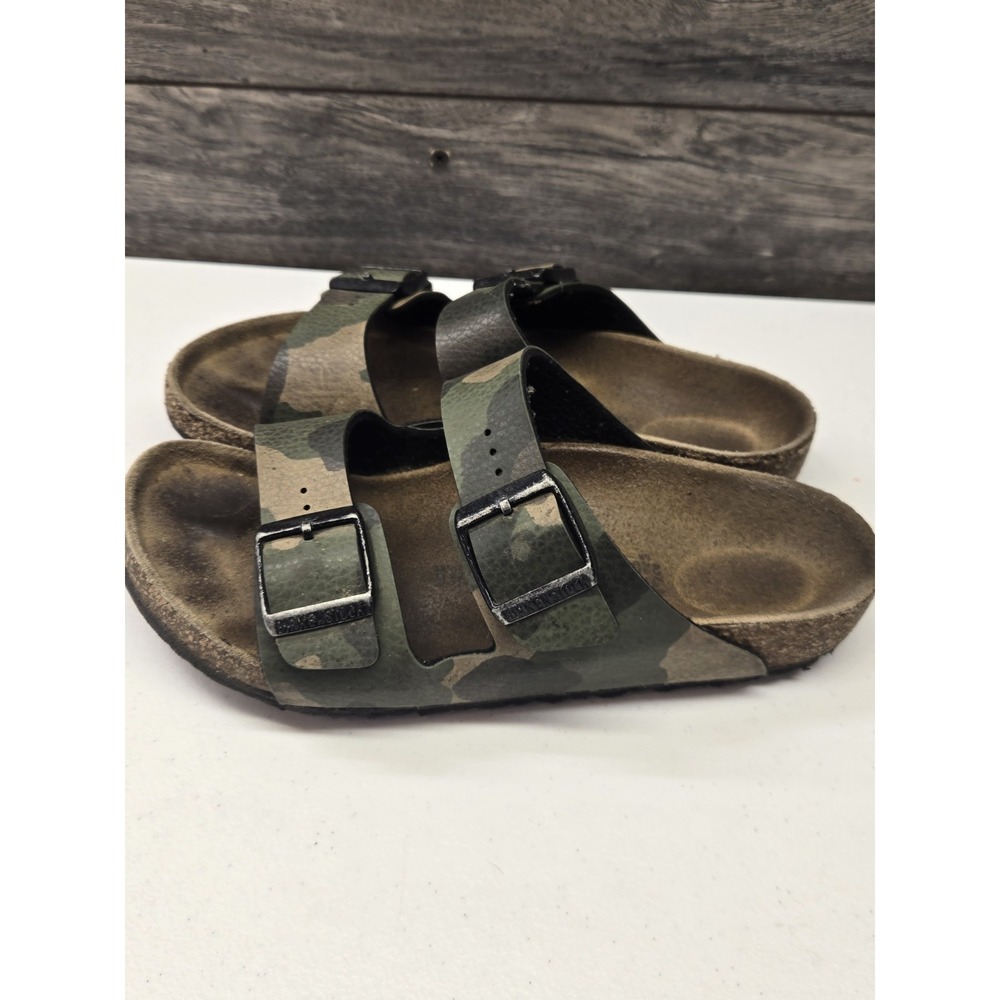Birkenstock Arizona Kid 34 US 3 Green Camouflage Camo Birko Flor Sandals Buckle - Picture 2 of 6